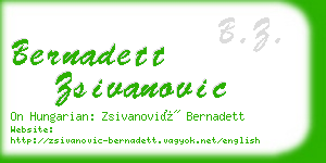 bernadett zsivanovic business card